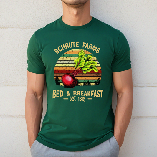 Schrute Farms Bed and Breakfast Printed T-Shirt Looper Tees