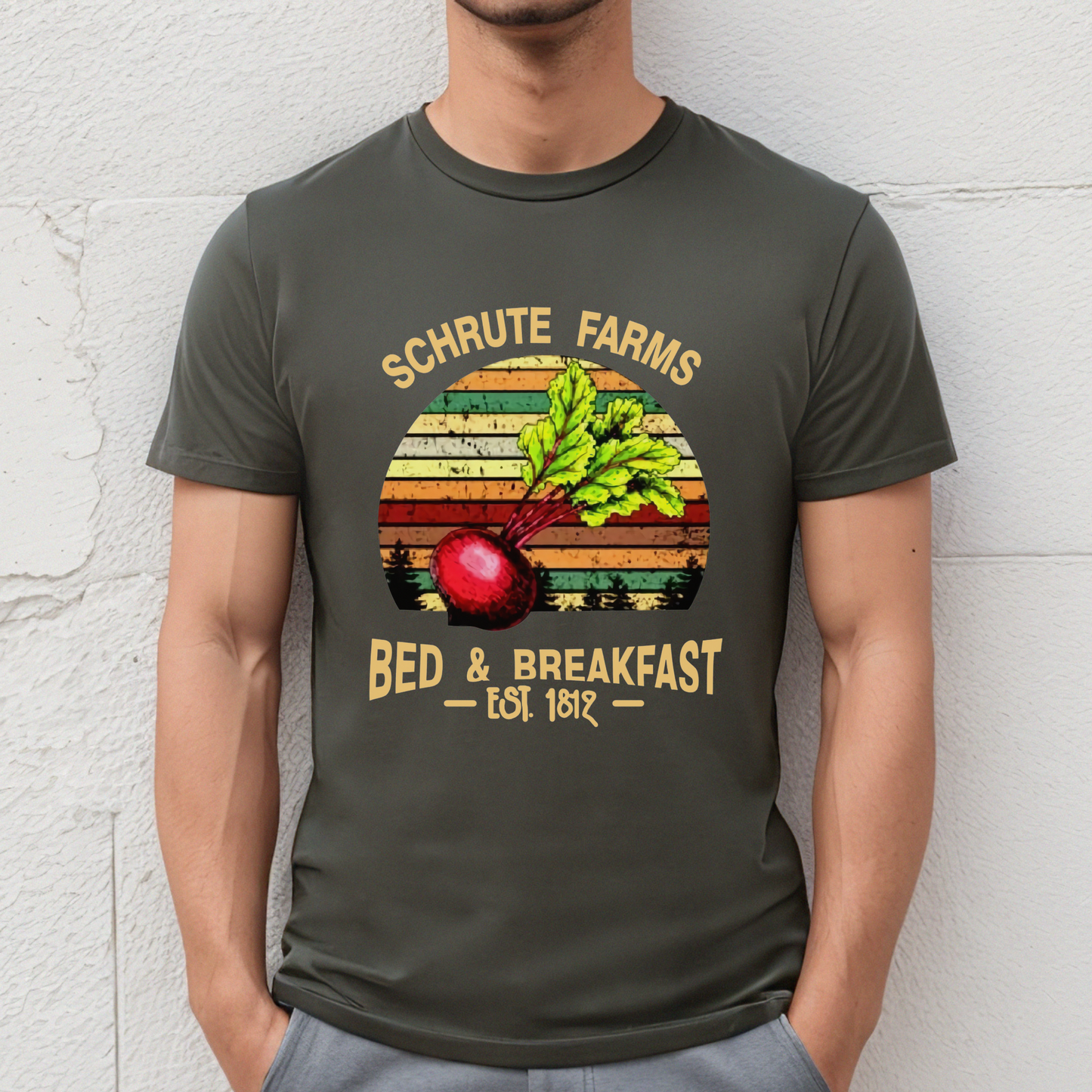 Schrute Farms Bed and Breakfast Printed T-Shirt Looper Tees