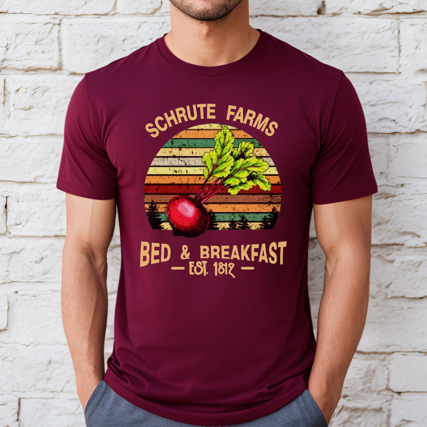 Schrute Farms Bed and Breakfast Printed T-Shirt Looper Tees