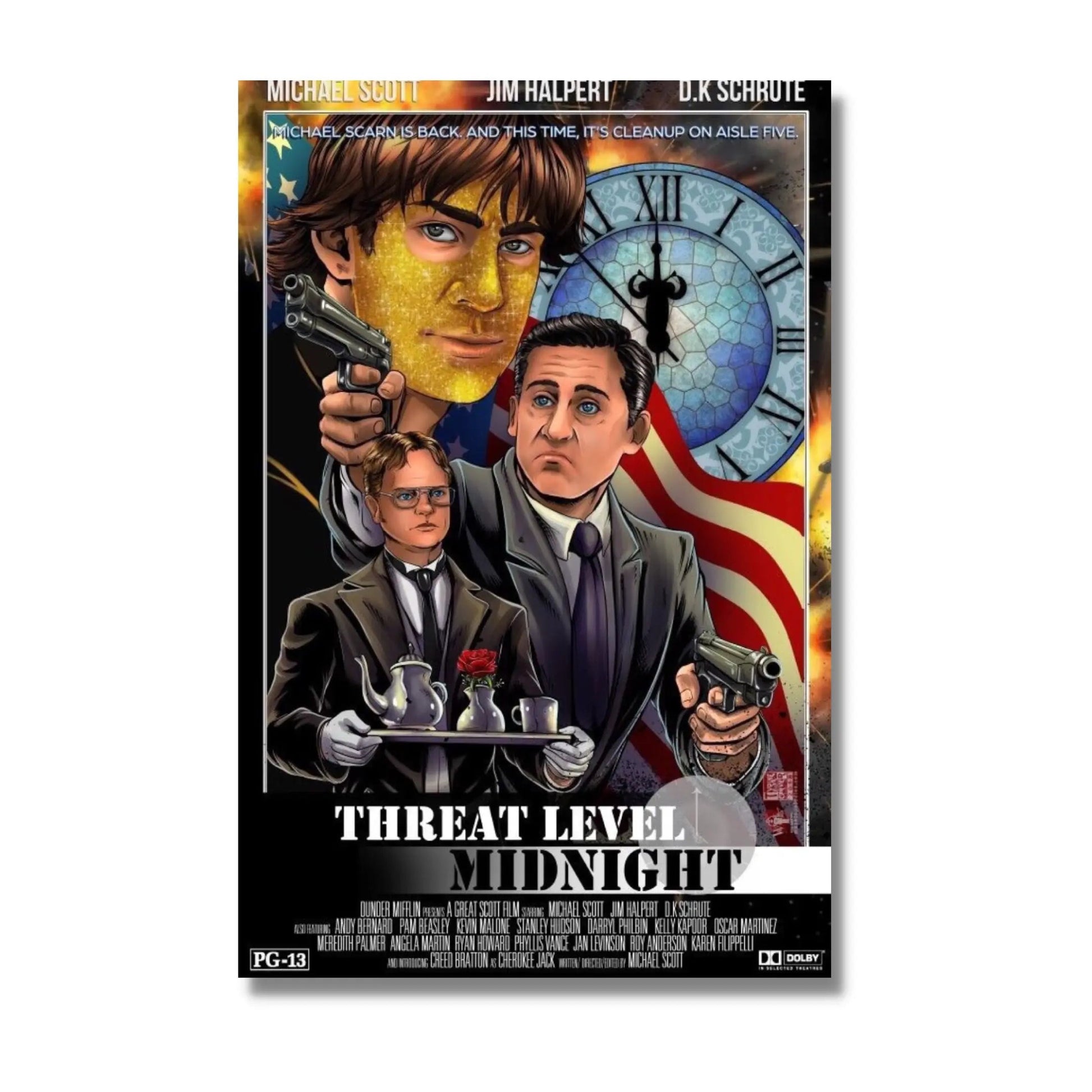 The Office Threat Level Midnight Canvas Art Print Wall Décor Looper Tees