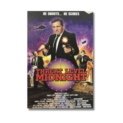 The Office Threat Level Midnight Canvas Art Print Wall Décor Looper Tees