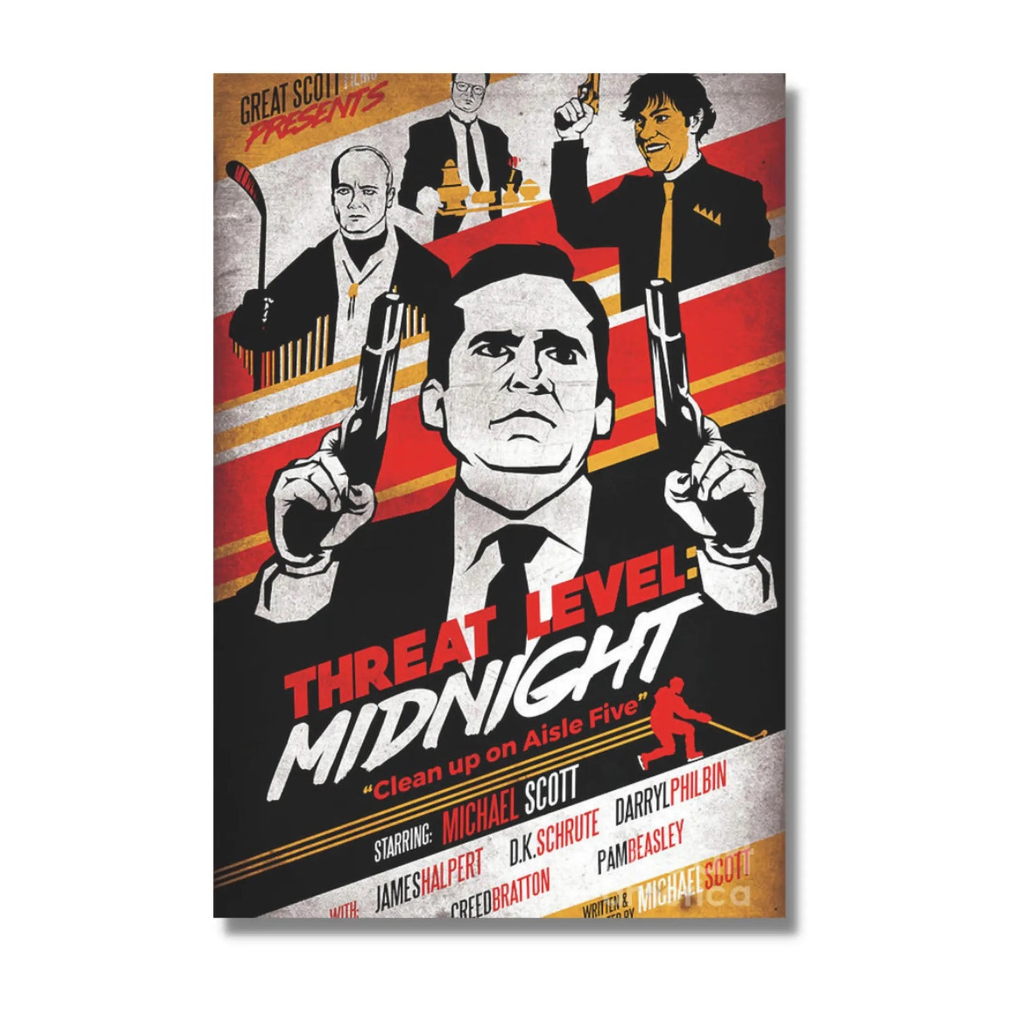 The Office Threat Level Midnight Canvas Art Print Wall Décor Looper Tees