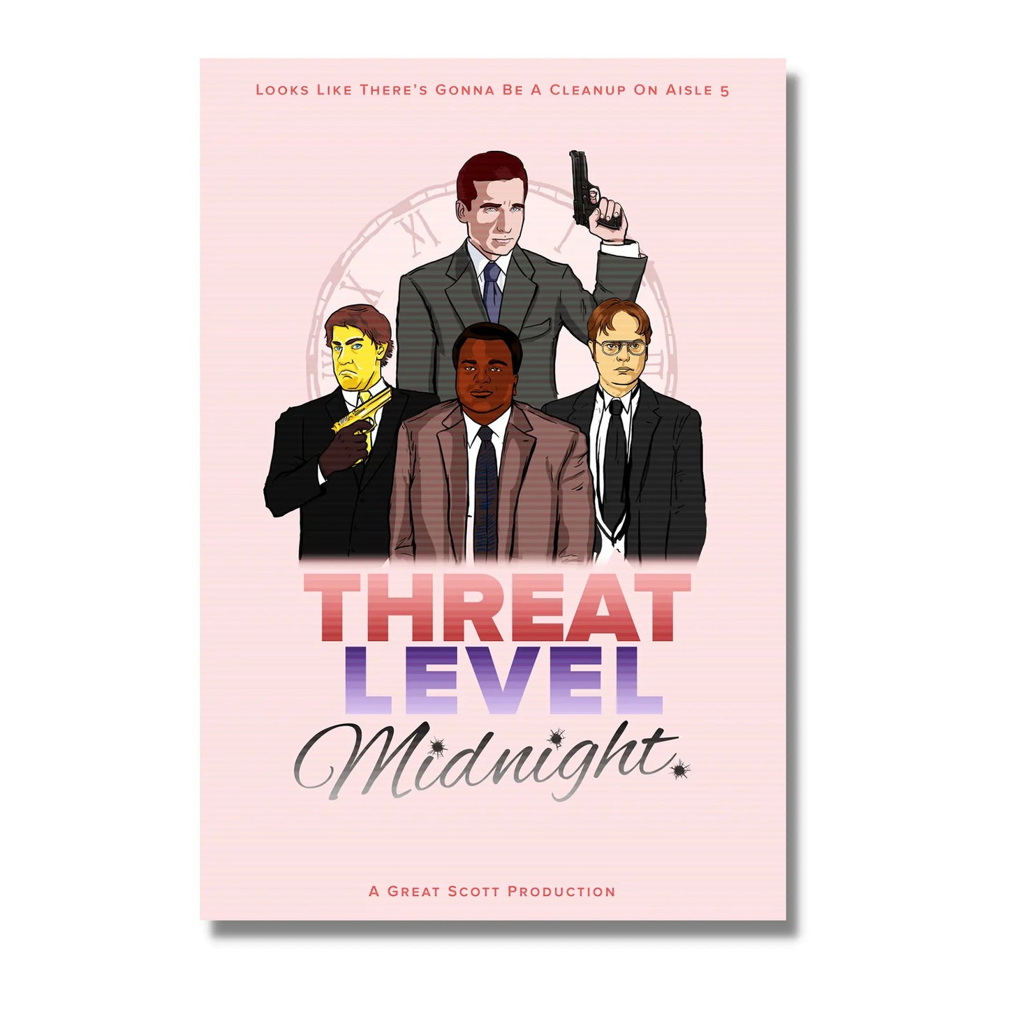 The Office Threat Level Midnight Canvas Art Print Wall Décor Looper Tees