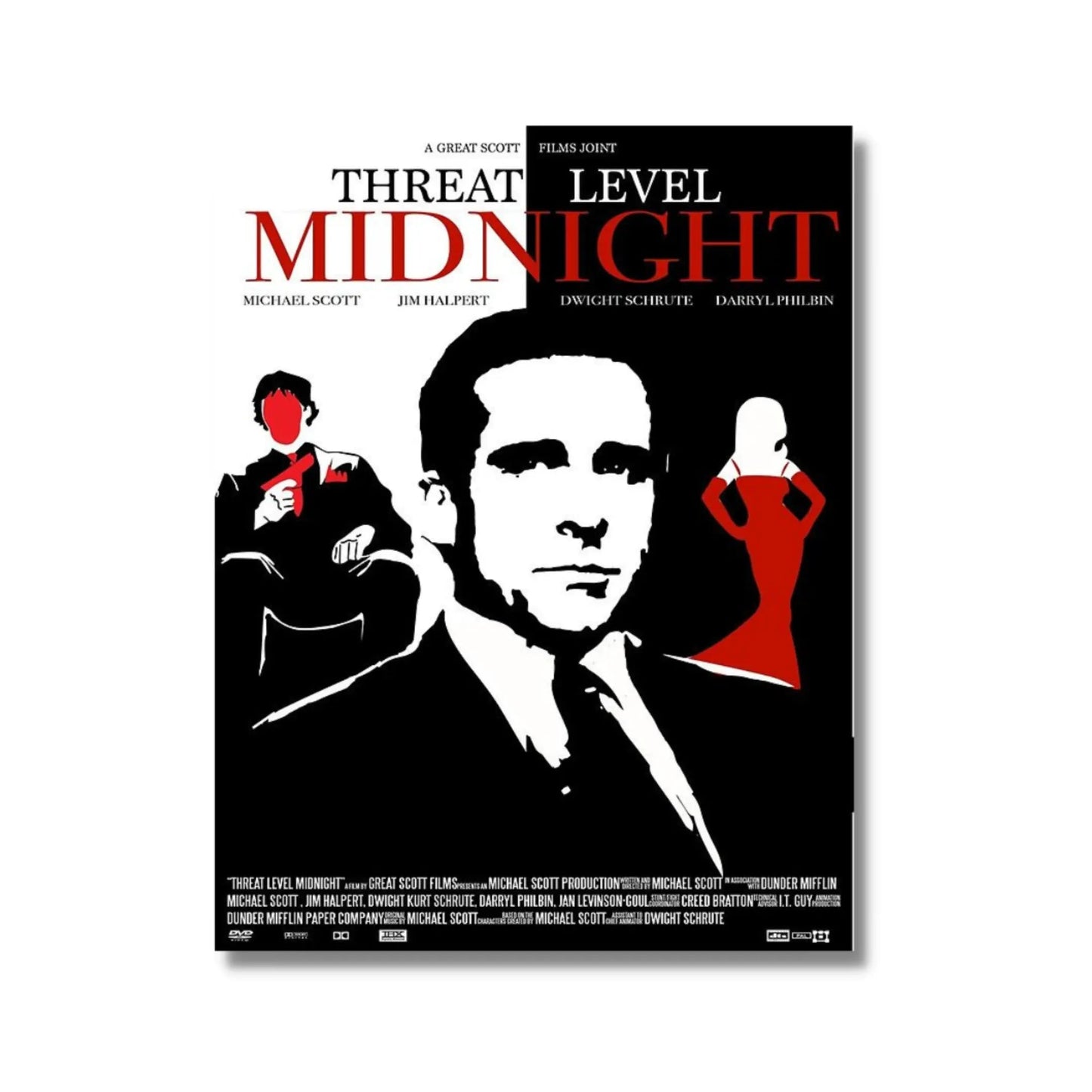 The Office Threat Level Midnight Canvas Art Print Wall Décor Looper Tees