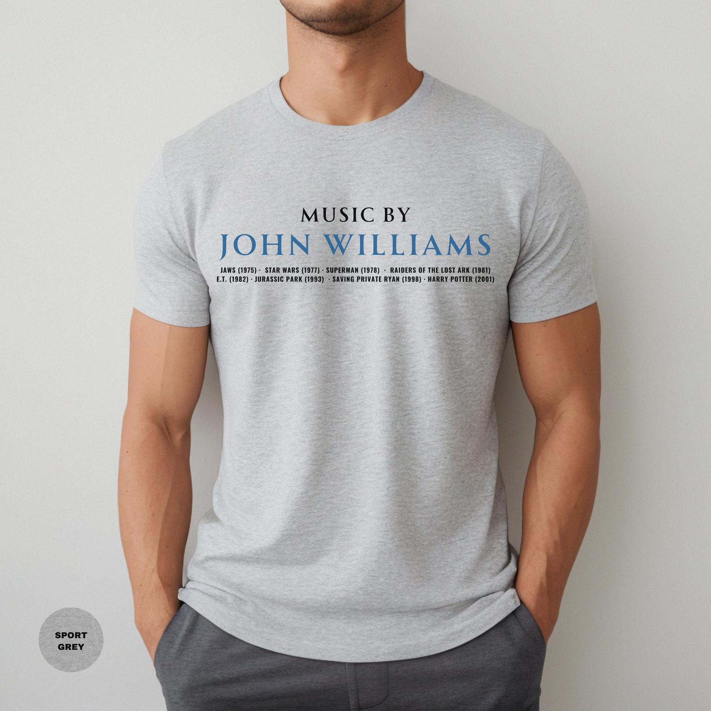 Music By John Williams Essential Printed T-Shirt Printify