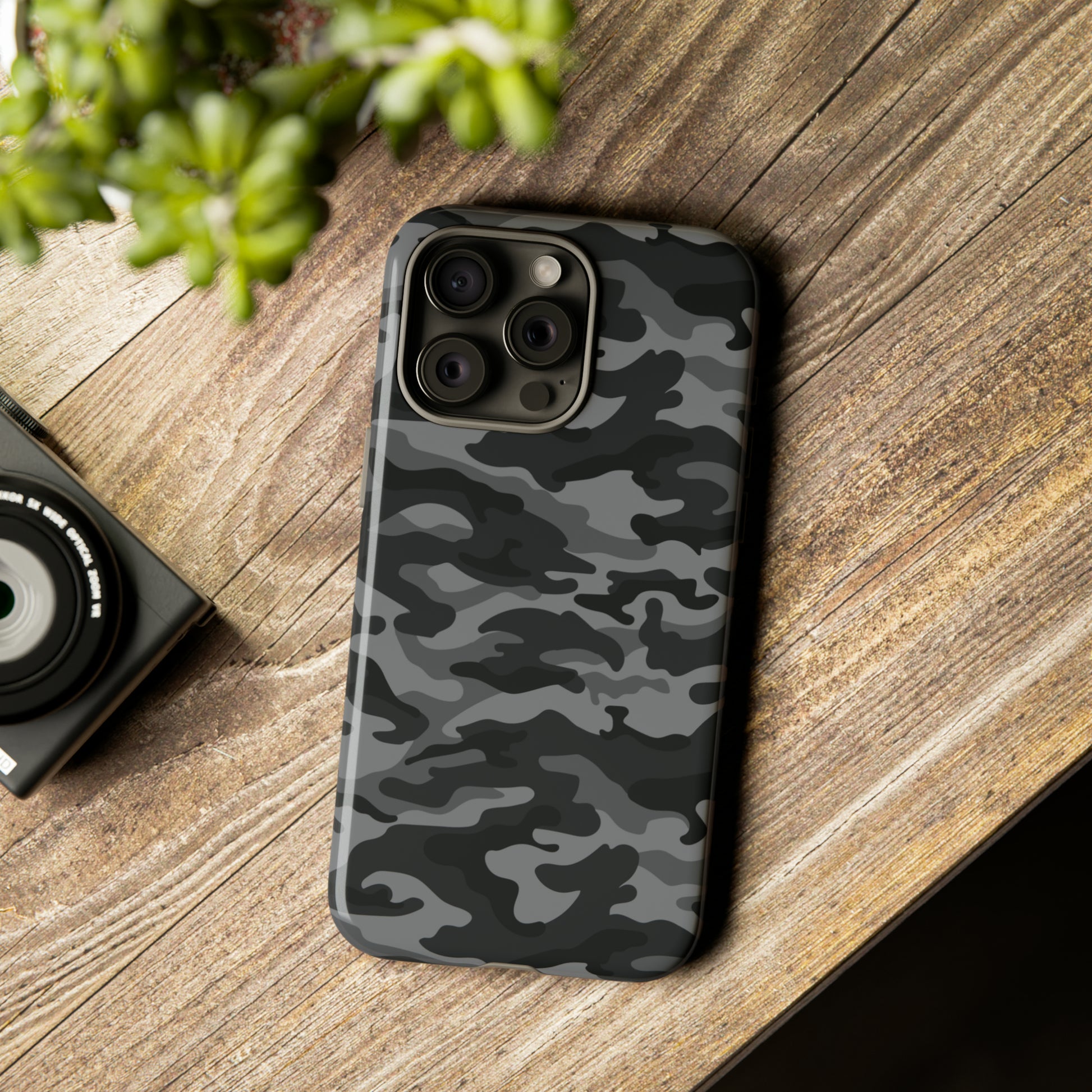 Grey Camouflage Art Hard Phone Case Printify