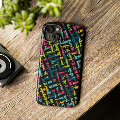 Abstract Maze Art Hard Phone Case Printify