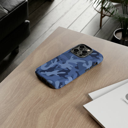 Blue Camouflage Art Hard Phone Case Printify