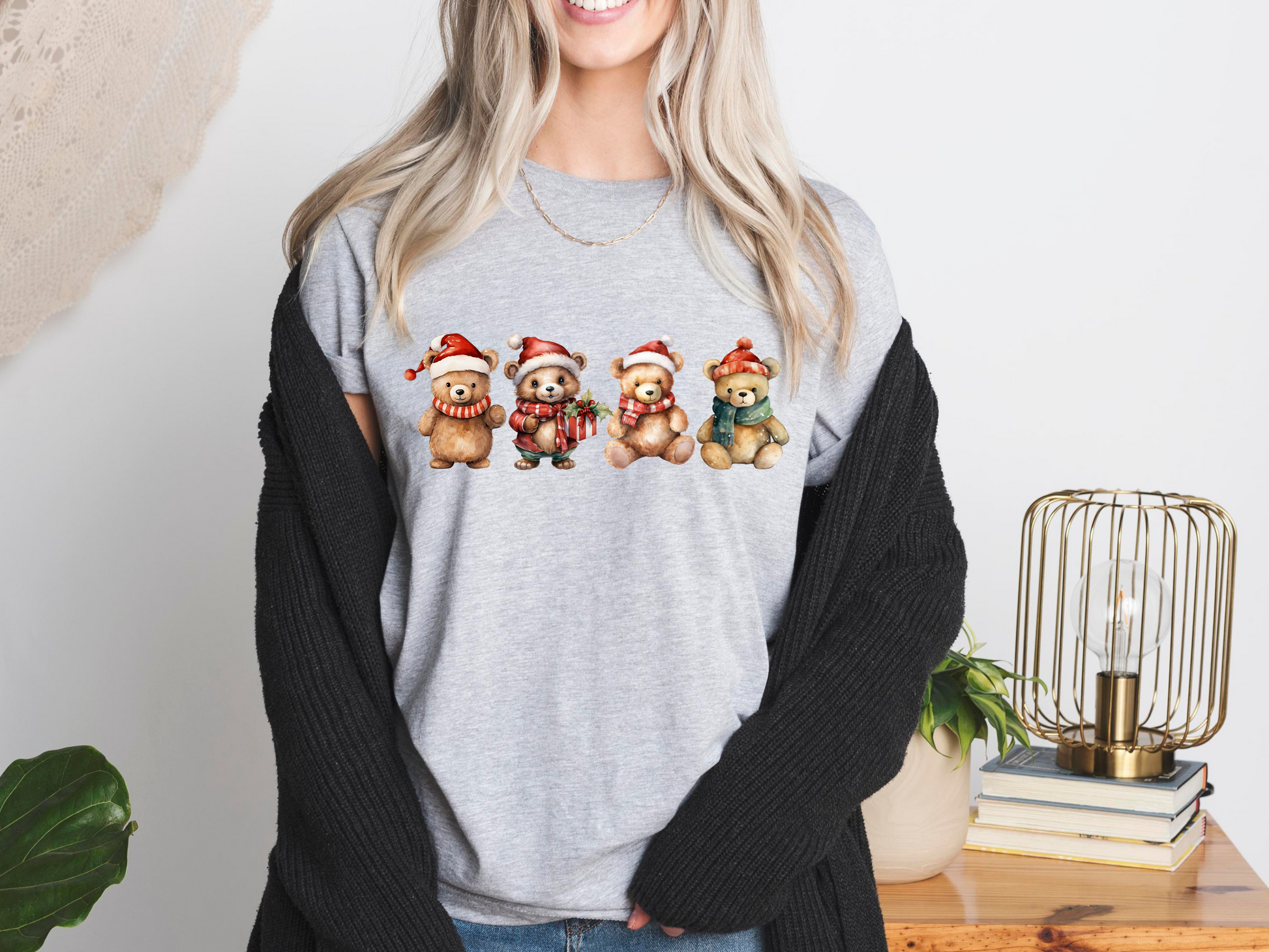 Teddy Bear Christmas Unisex Premium T-Shirt Looper Tees