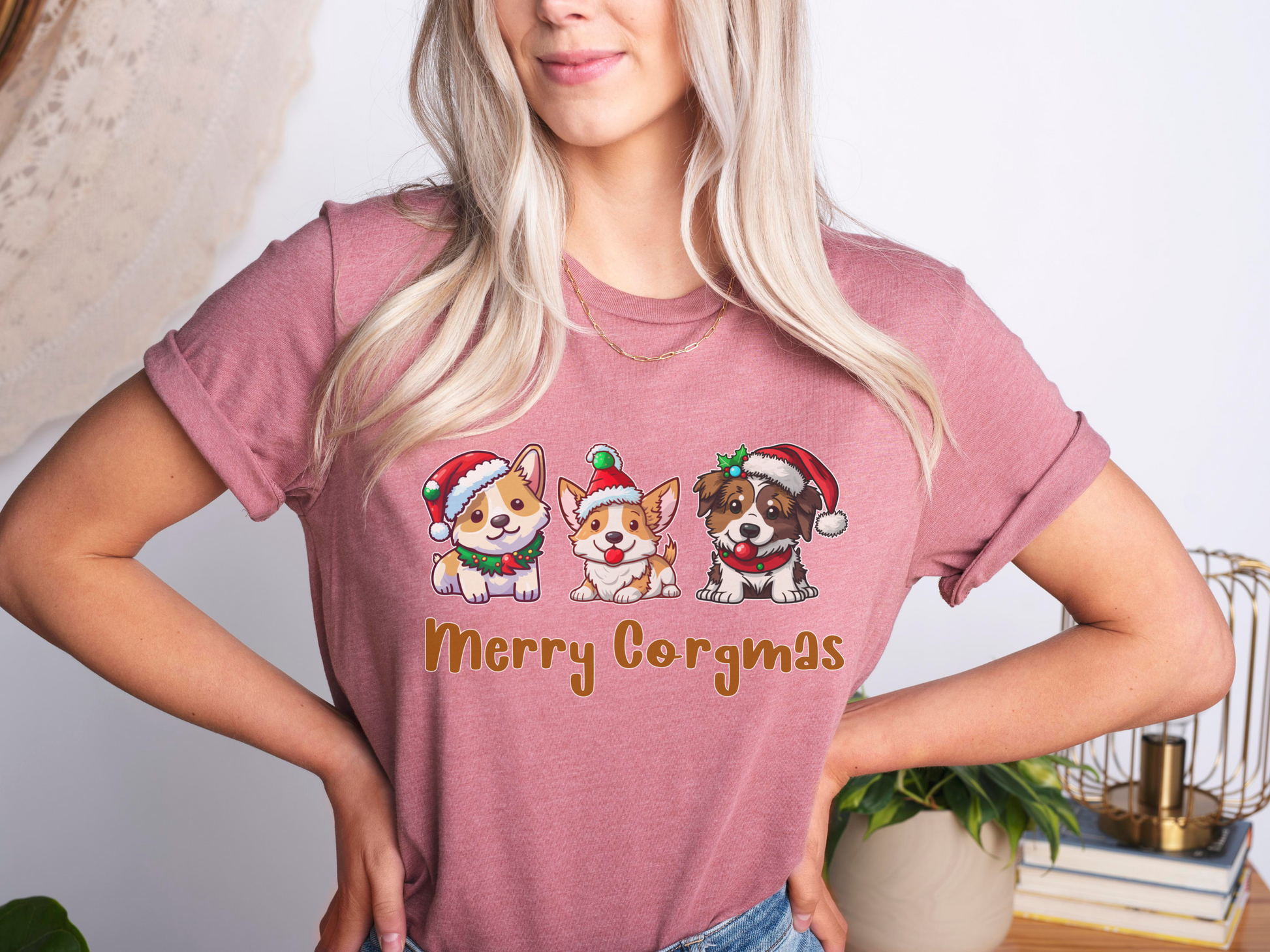 Corgmas Christmas Unisex Premium T-Shirt Looper Tees