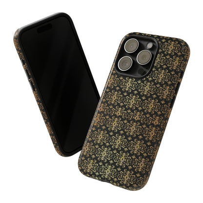 Golden Abstract Art Hard Phone Case Printify