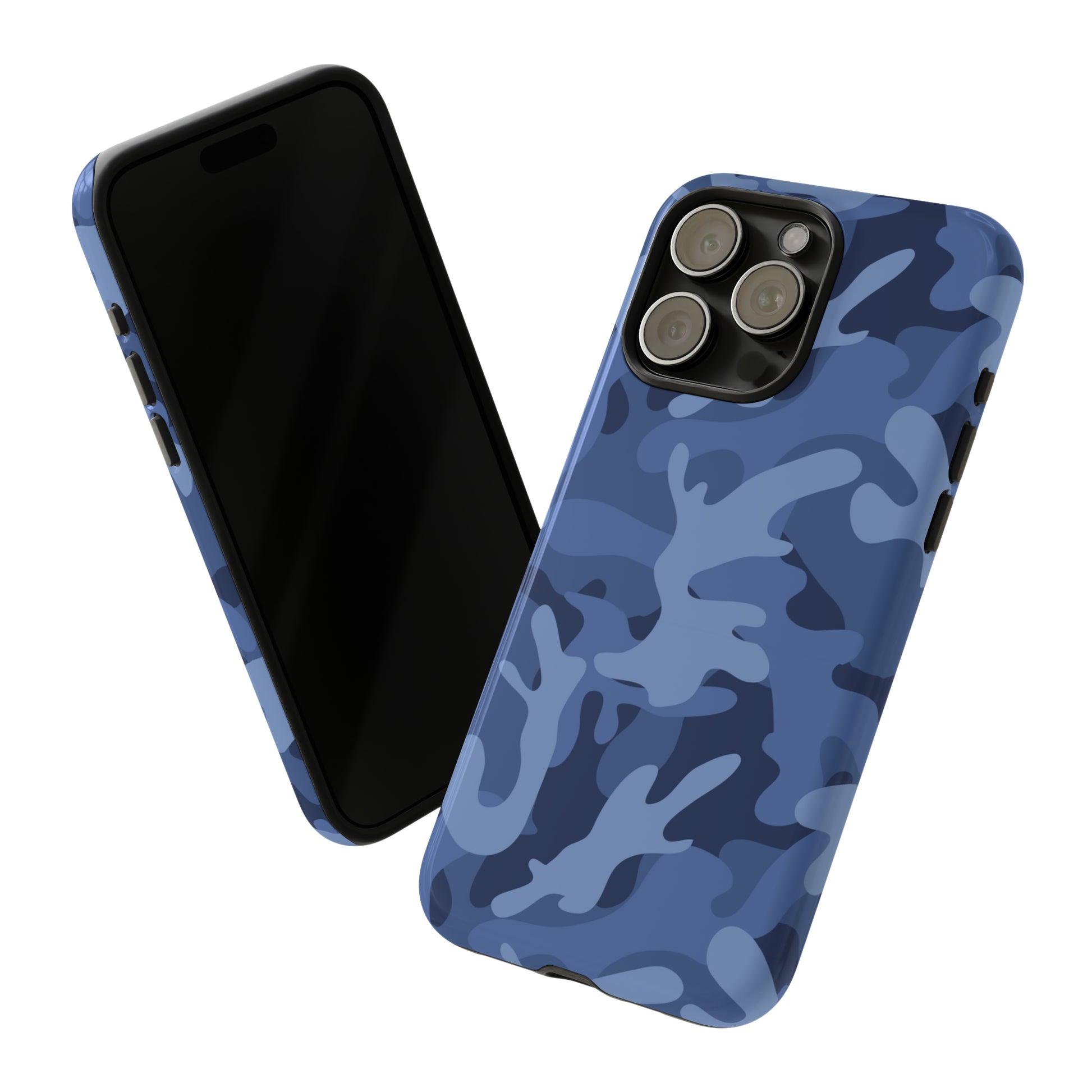 Blue Camouflage Art Hard Phone Case Printify