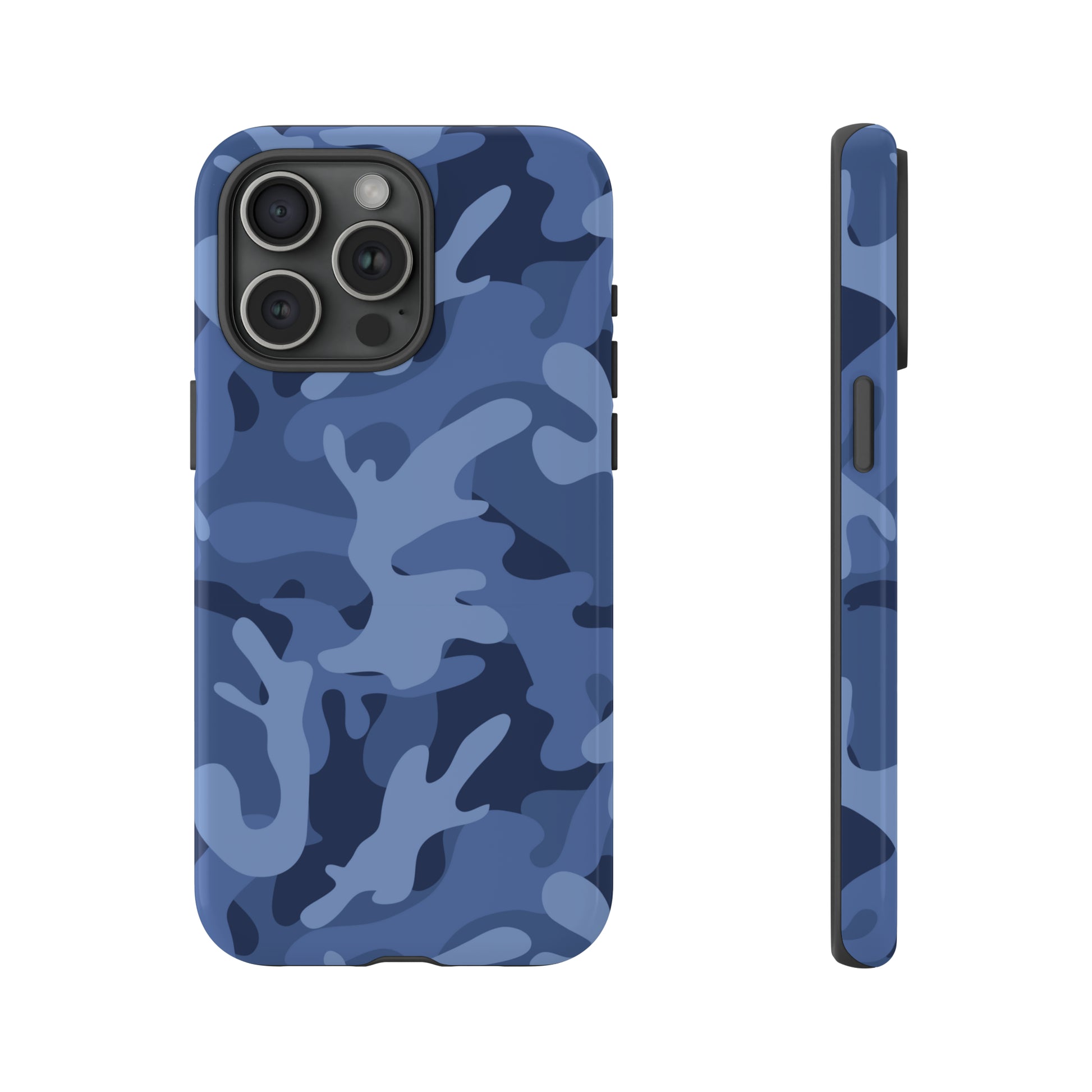 Blue Camouflage Art Hard Phone Case Printify
