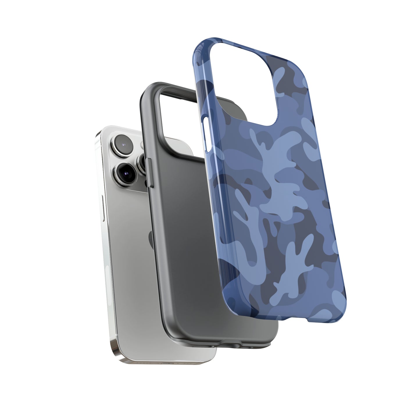 Blue Camouflage Art Hard Phone Case Printify