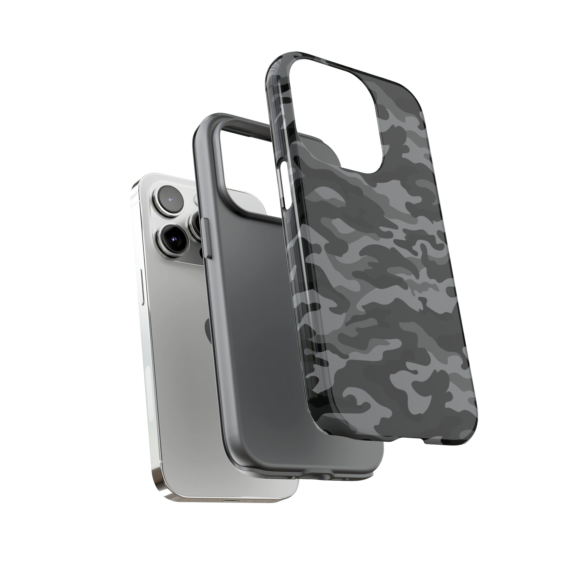 Grey Camouflage Art Hard Phone Case Printify