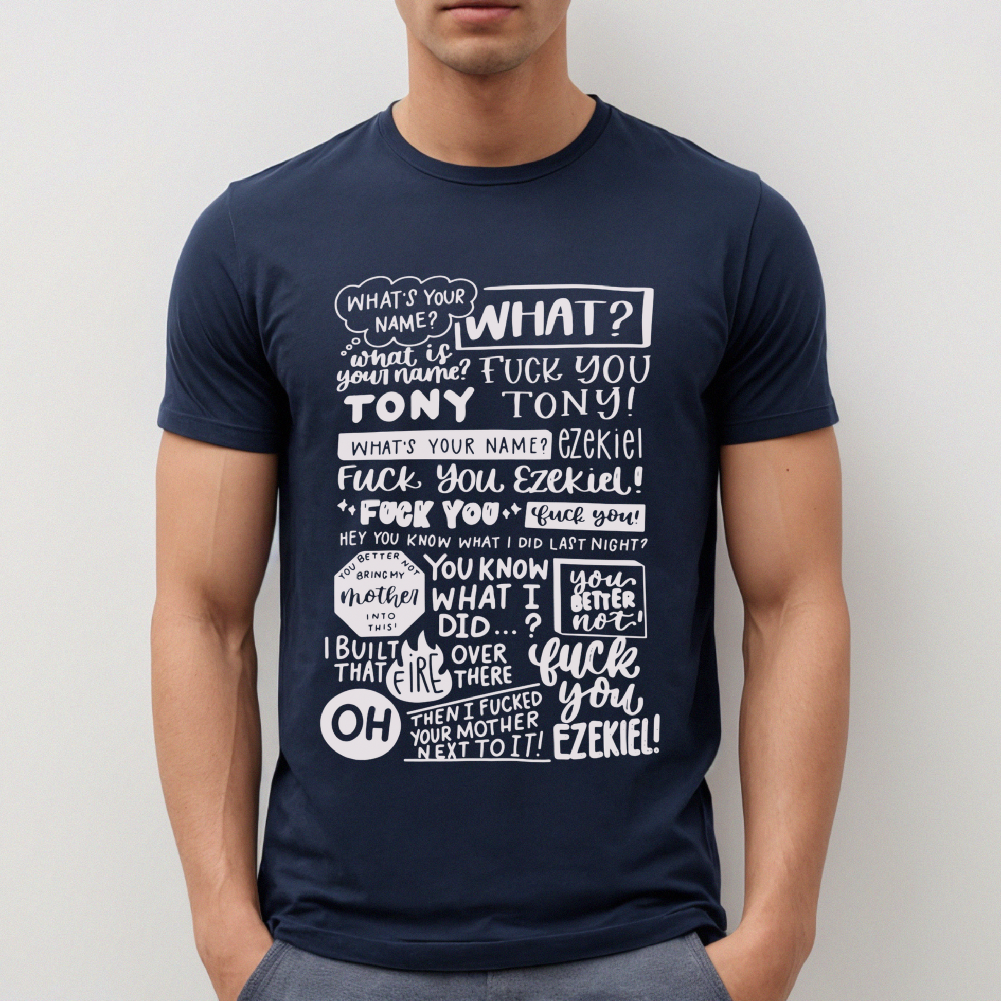 Tony & Ezekiel What's Your Name Funny Unisex T-Shirt Looper Tees