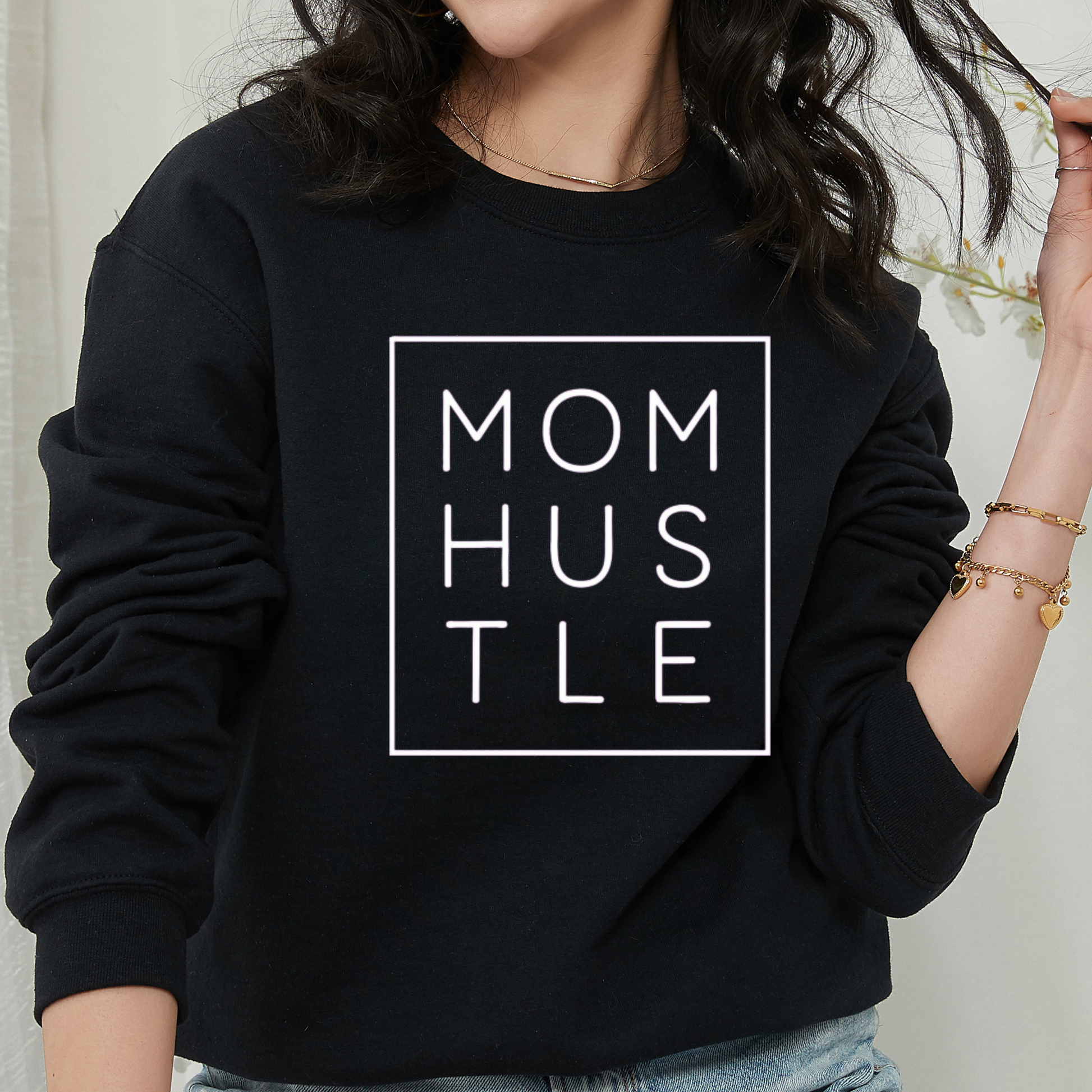 Mom Hustle Unisex Sweatshirt Looper Tees