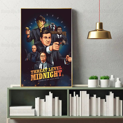 The Office Threat Level Midnight Canvas Art Print Wall Décor Looper Tees