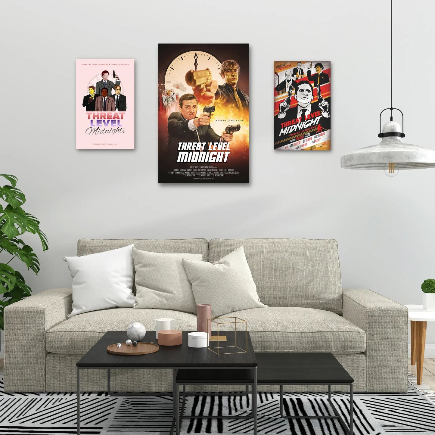 The Office Threat Level Midnight Canvas Art Print Wall Décor Looper Tees