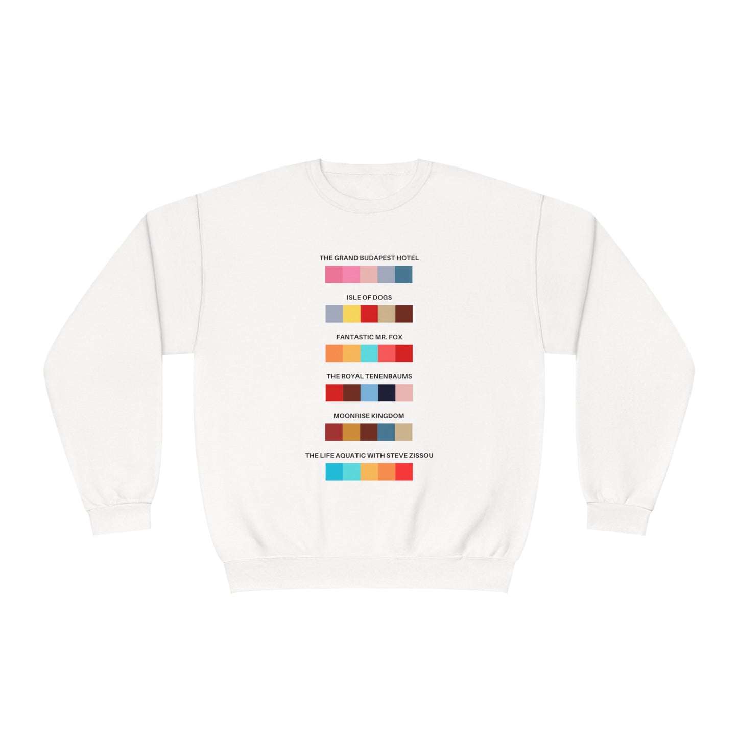 Wes Anderson Essential Colours Unisex Sweatshirt Looper Tees