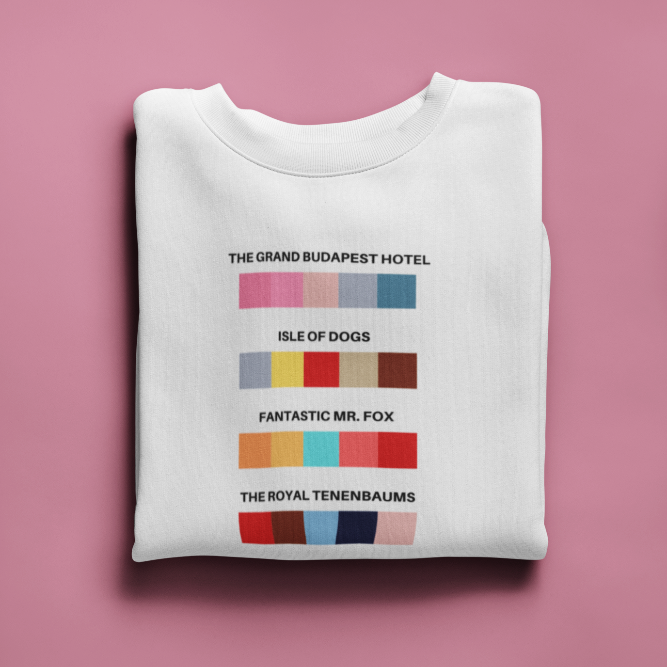 Wes Anderson Essential Colours Unisex Sweatshirt Looper Tees