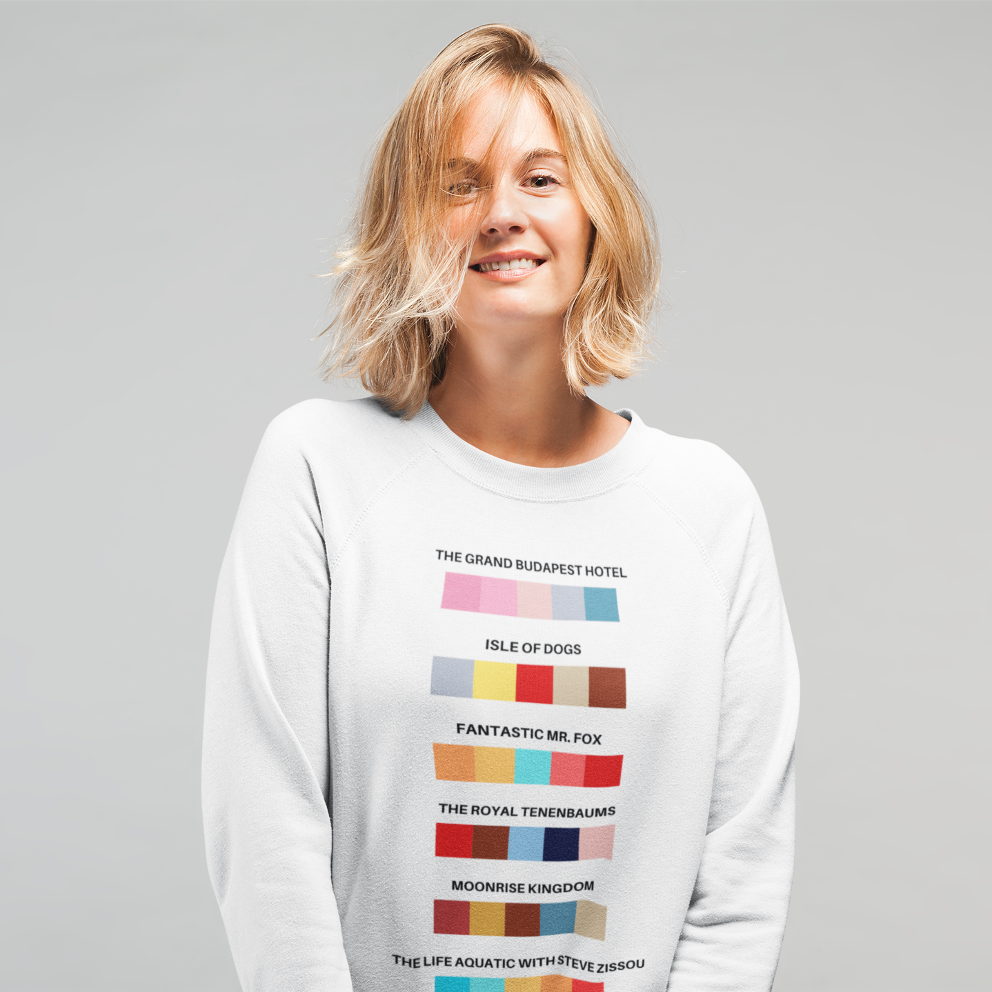 Wes Anderson Essential Colours Unisex Sweatshirt Looper Tees