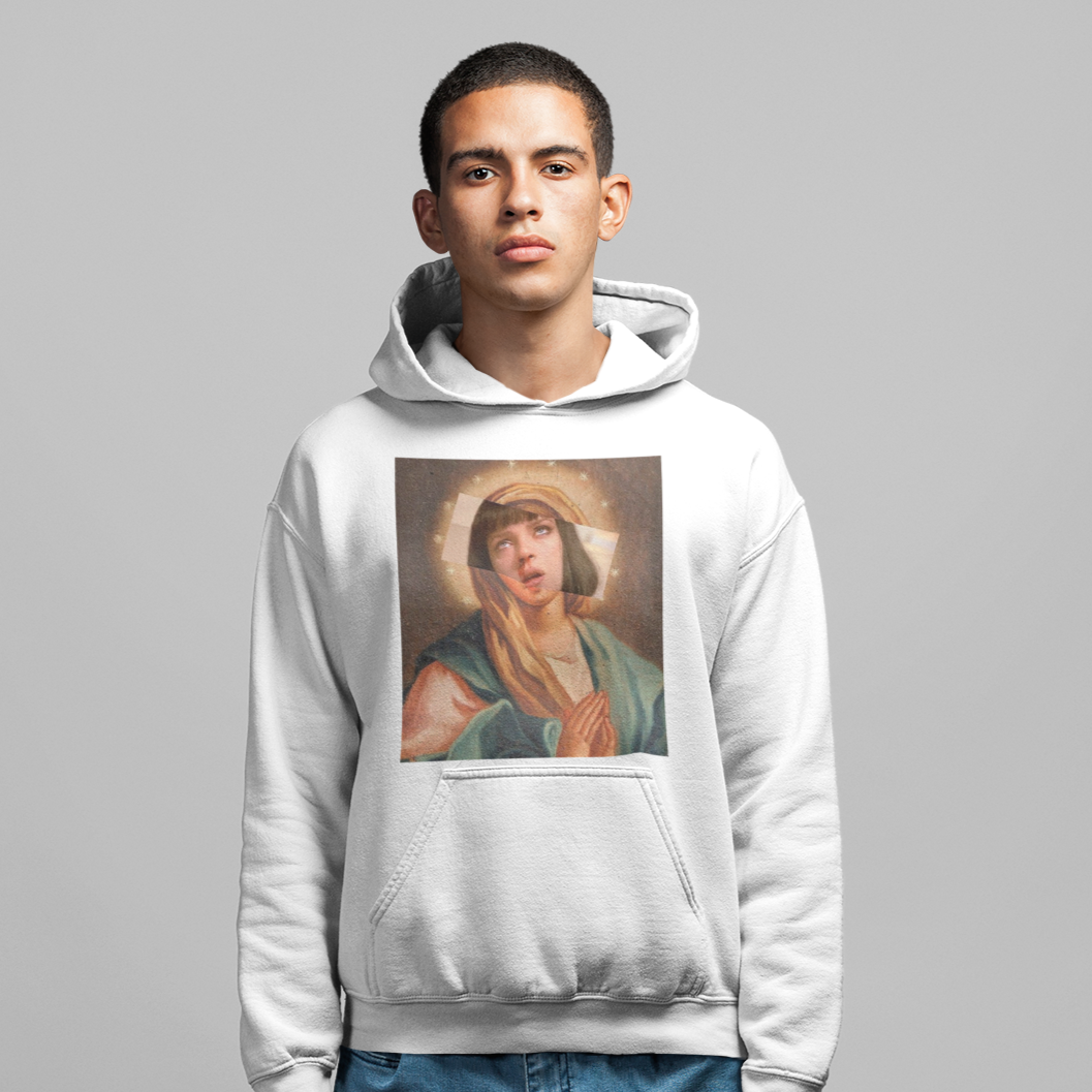 Pulp Fiction Virgin Mary Mia Wallace Hoodie Looper Tees