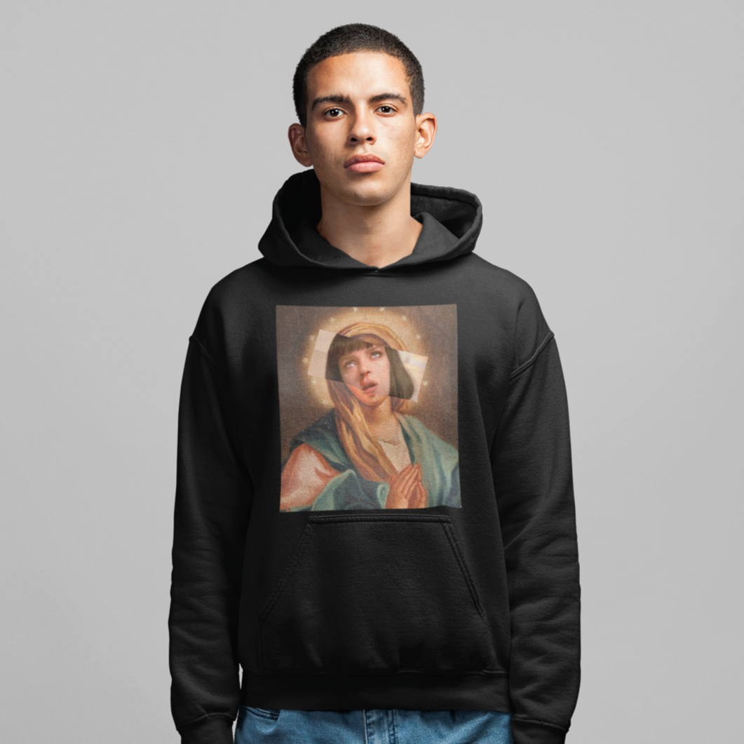 Pulp Fiction Virgin Mary Mia Wallace Hoodie Looper Tees