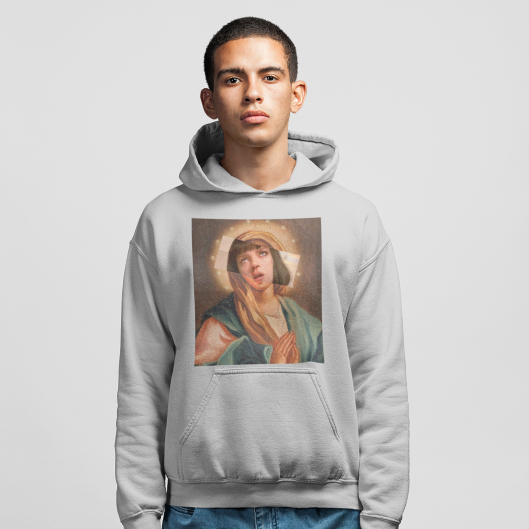 Pulp Fiction Virgin Mary Mia Wallace Hoodie Looper Tees