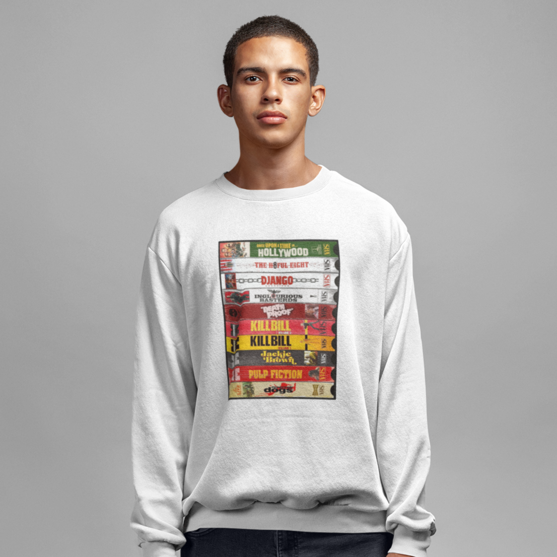 Tarantino VHS Stack Unisex Premium Sweatshirt Looper Tees