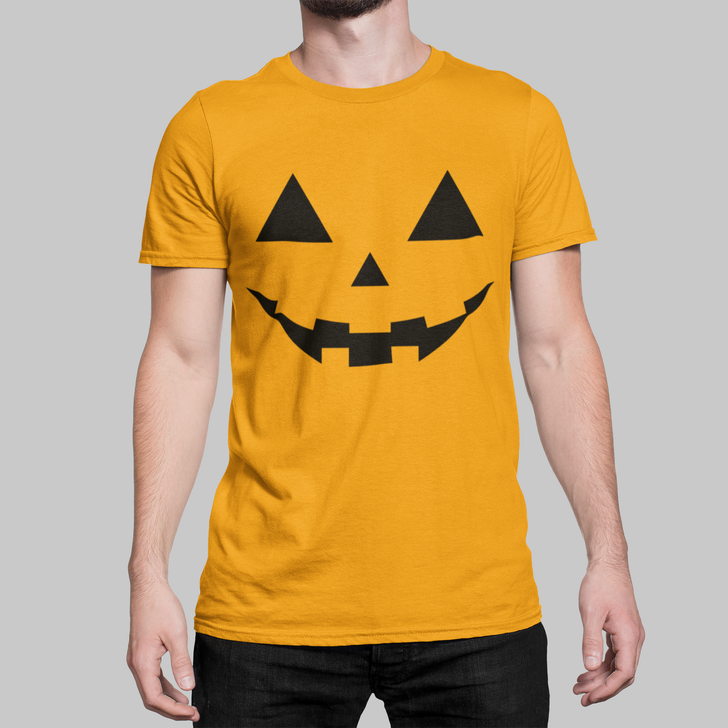 Pumpkin Face Halloween Group T-Shirt Looper Tees