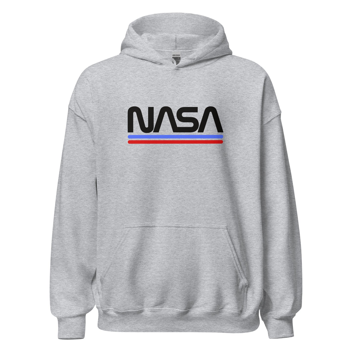 NASA Worm Logo Black Printed Premium Hoodie Looper Tees