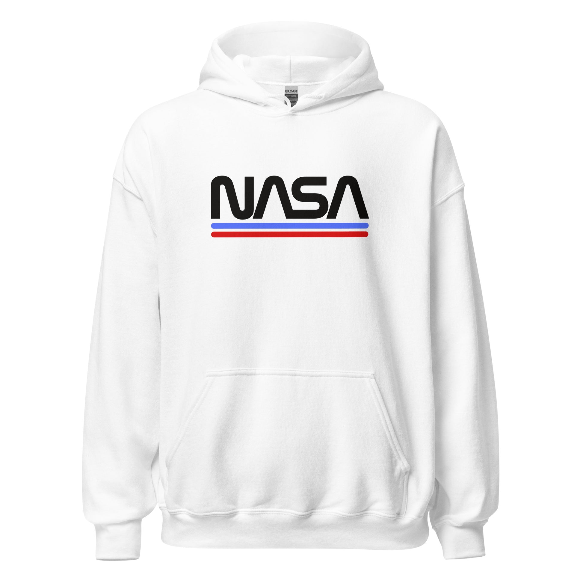 NASA Worm Logo Black Printed Premium Hoodie Looper Tees