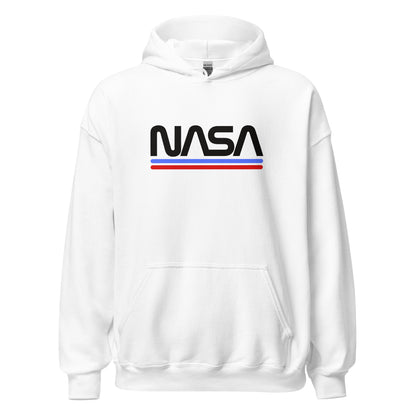 NASA Worm Logo Black Printed Premium Hoodie Looper Tees