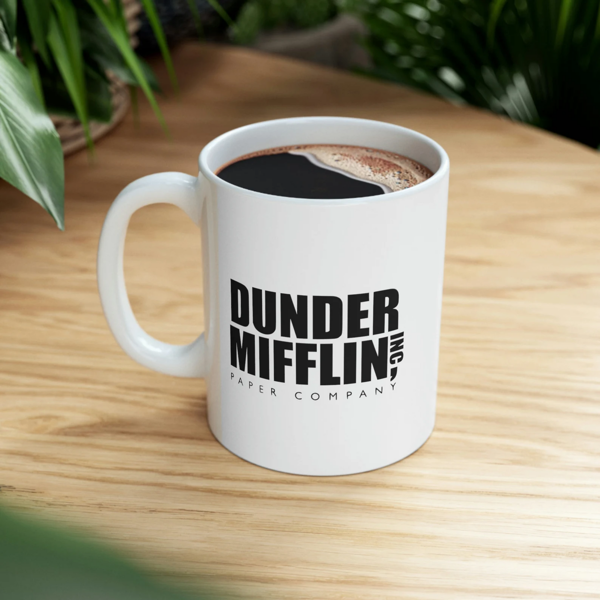 Dunder Miffln White Glossy Mug Looper Tees