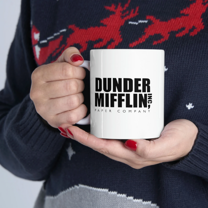 Dunder Miffln White Glossy Mug Looper Tees