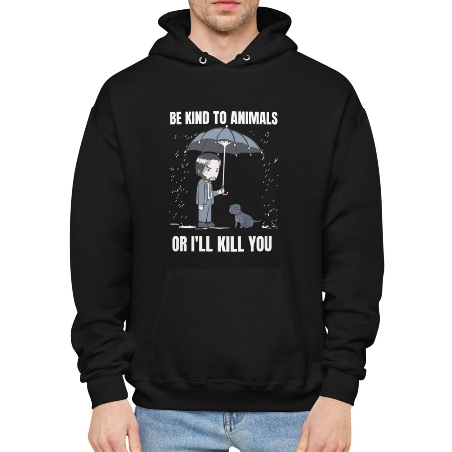 Keanu Reeves Be Kind To Animals Or I'll Kill Unisex Hoodie Looper Tees