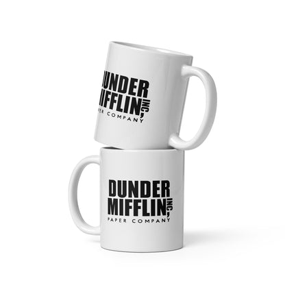 Dunder Miffln White Glossy Mug Looper Tees