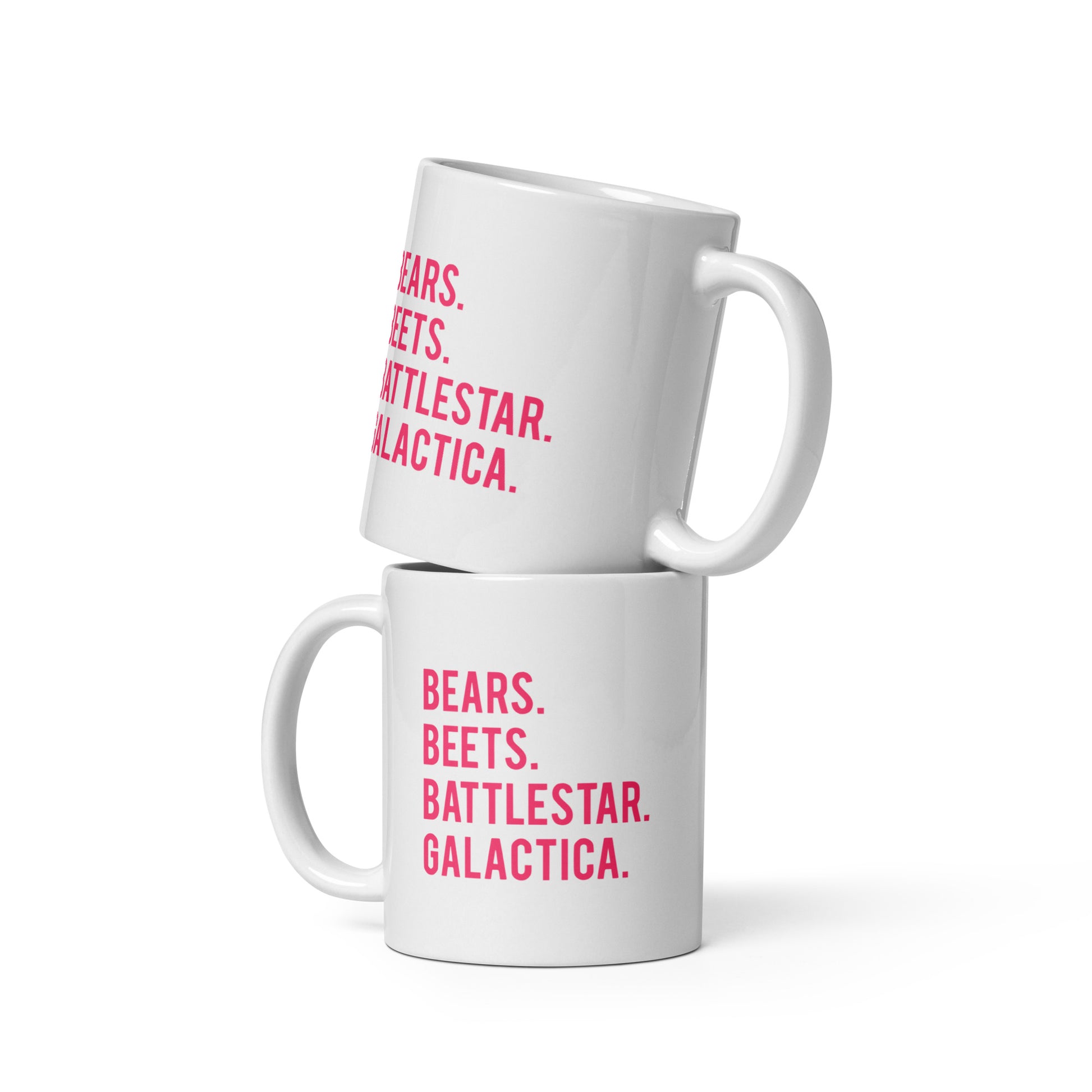 Bear. Beets. Battlestar White Glossy Mug Looper Tees