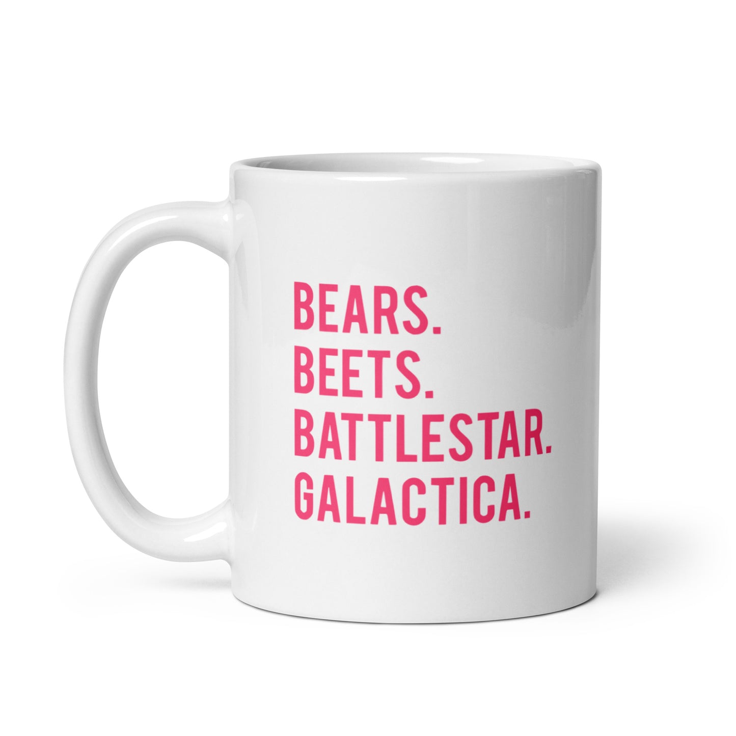 Bear. Beets. Battlestar White Glossy Mug Looper Tees